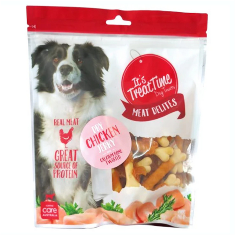 It's Treat Time Dry Chicken Jerky & Calcium Bone Dog Treats