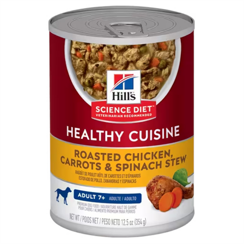 Hill's Healthy Cuisine Roasted Chicken Carrots & Spinach Stew 7+ Dog Food 354g