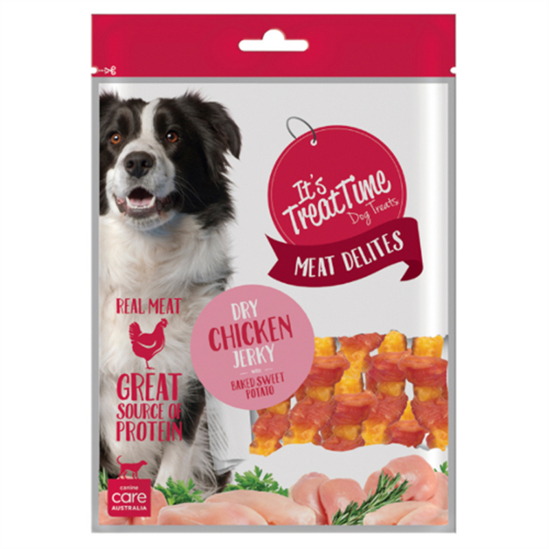 Its Treat Time Dry Chicken & Sweet Potato Dog Treats 100g