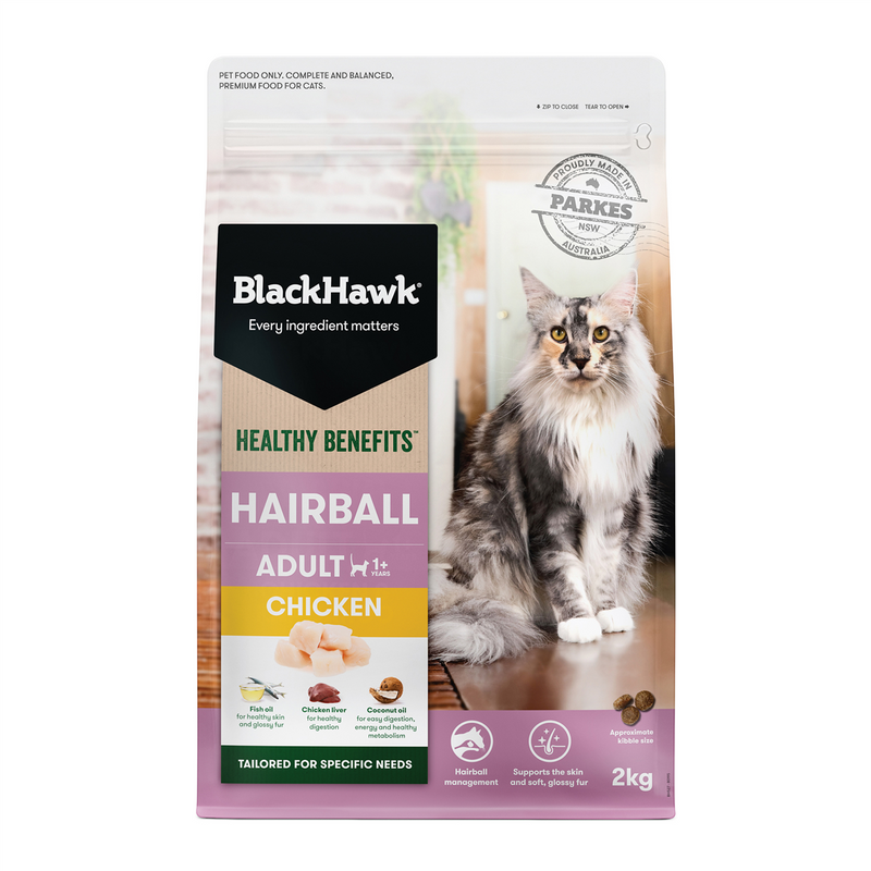 Black Hawk Healthy Benefits Hairball Cat Food 2kg