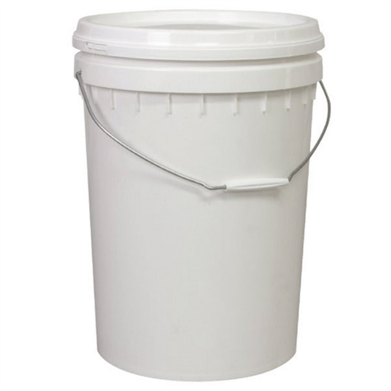 White Drum Bucket with Lid