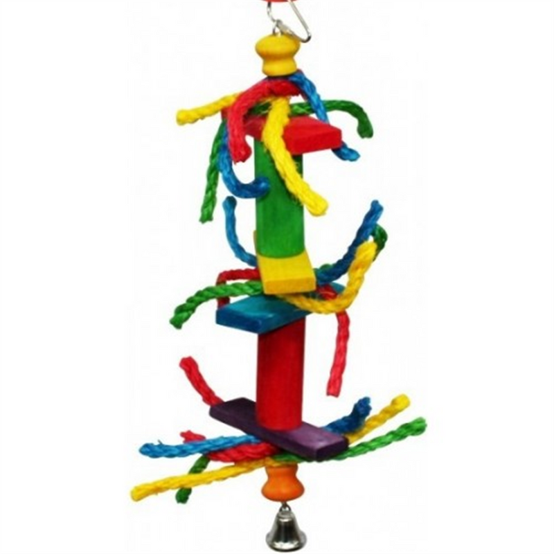 Elite Hanging Wood Cylinder Rope Bird Toy