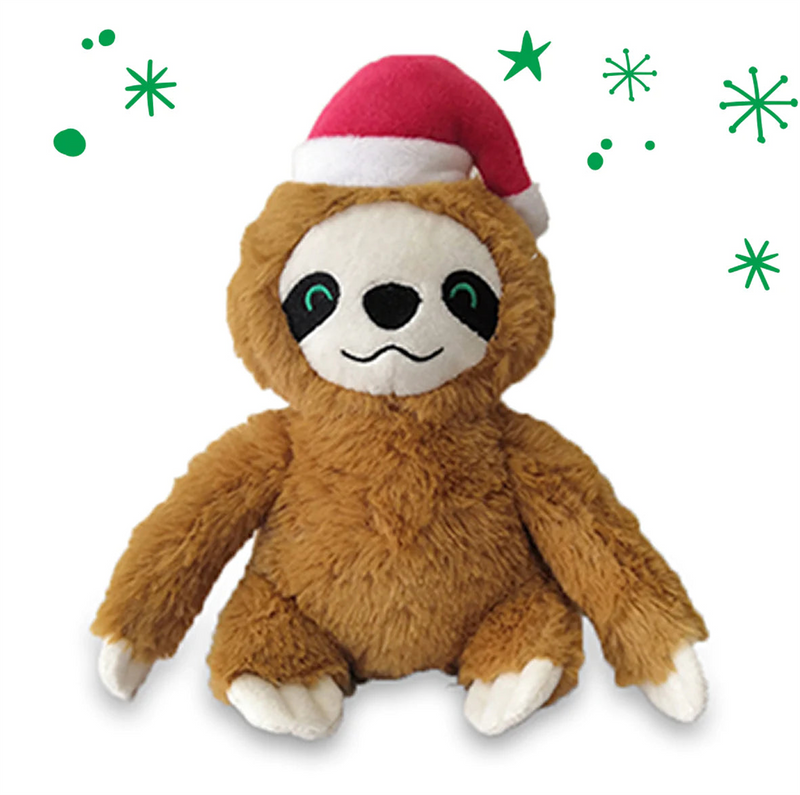 Kazoo Christmas Santa Sloth Dog Toy