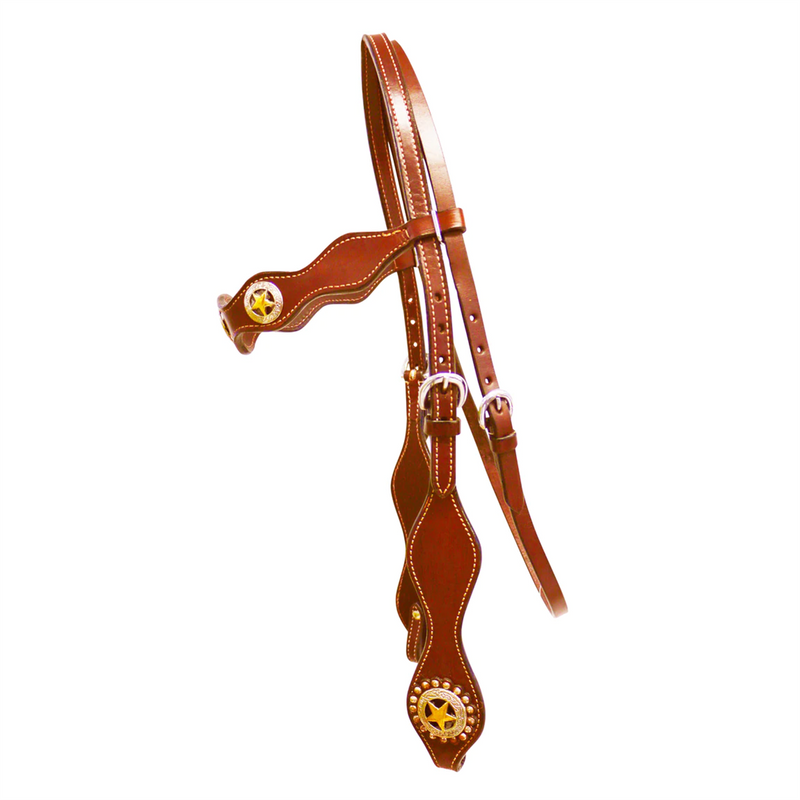 Texas-Tack Texas Star Scalloped Headstall