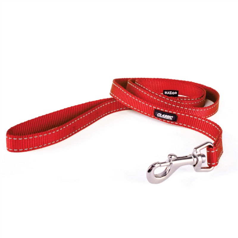 Kazoo Classic Dog Lead Red Thin