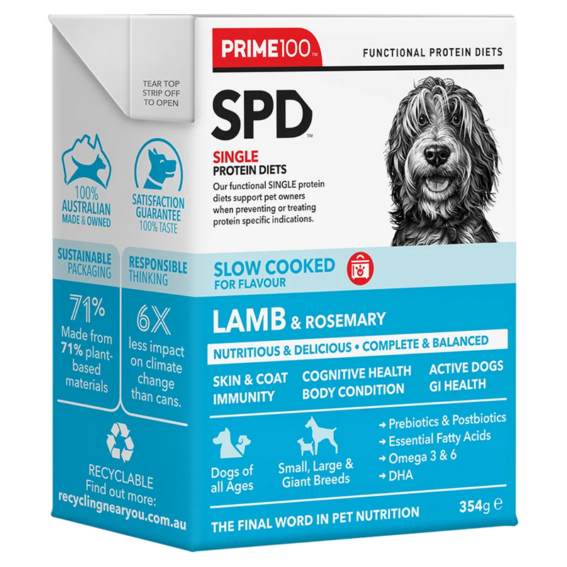 Prime 100 SPD Lamb & Rosemary Slow Cooked Dog Food 354g