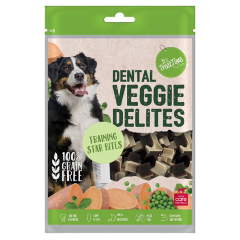 Its Treat Time Dental Veggie Star Training Dog Treats 100g