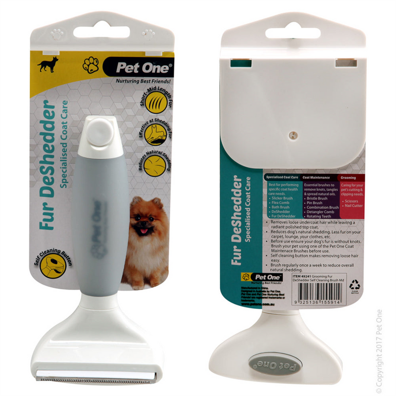 Pet One DeShedder Self-Cleaning Brush for Dogs