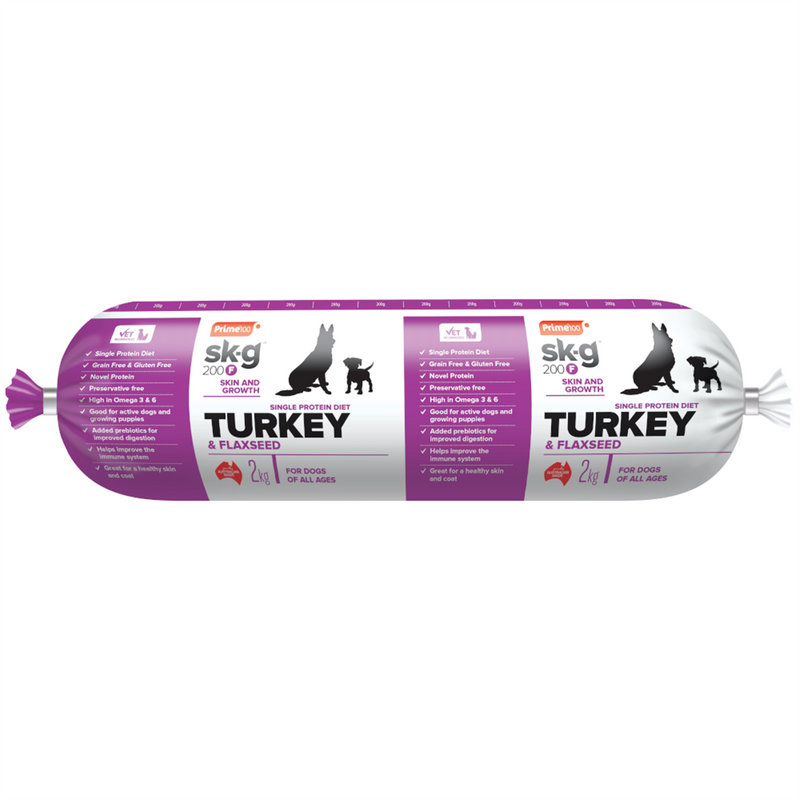 Prime100 Turkey & Flaxseed Roll Dog Food