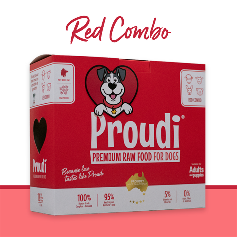Proudi Premium Raw Red Combo Patties for Dogs