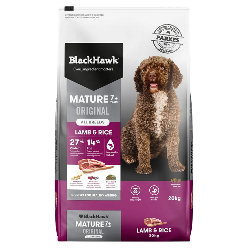 Black Hawk Lamb & Rice Mature 7 Plus Dog Food