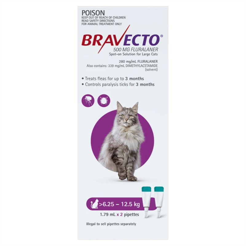 Bravecto Spot On for Cats 6.25 - 12.5kg 2pk