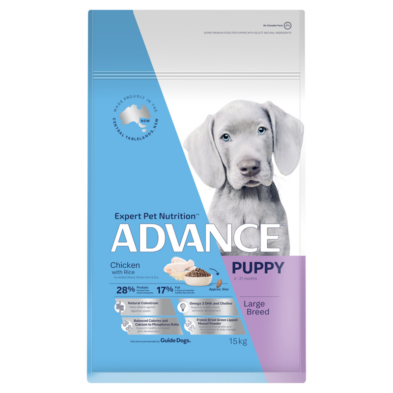 Advance Chicken & Rice Large Puppy Food 15kg