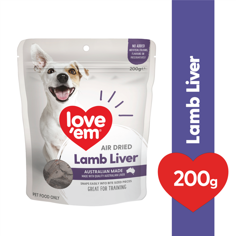 Love'em Air Dried Lamb Liver Dog Treats