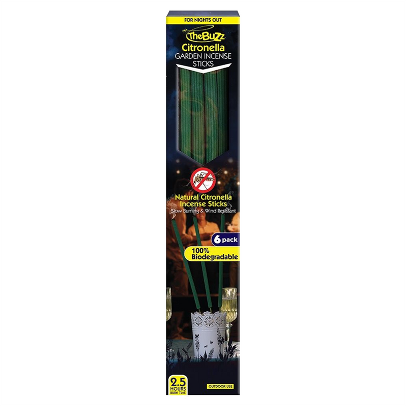 The Buzz Citronella Garden Incense Sticks 6pk