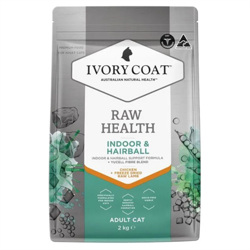 Ivory Coat Raw Health Indoor & Hairball Chicken Cat Food