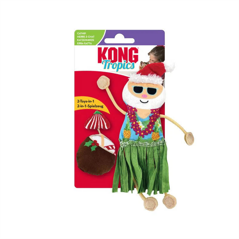 KONG Holiday Tropics Santa Cat Toy 2pk