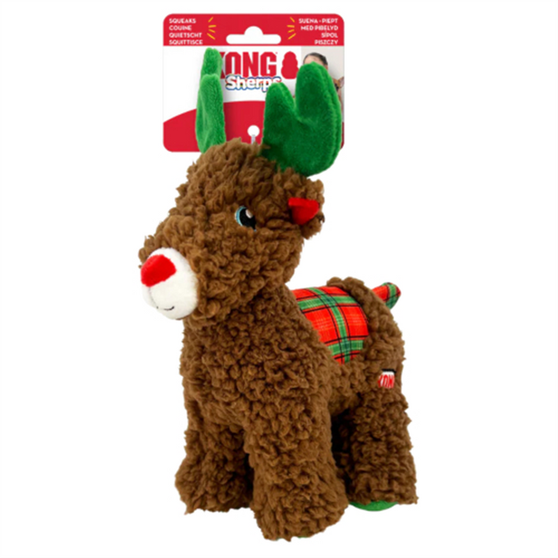 KONG Sherps Holiday Reindeer Dog Toy