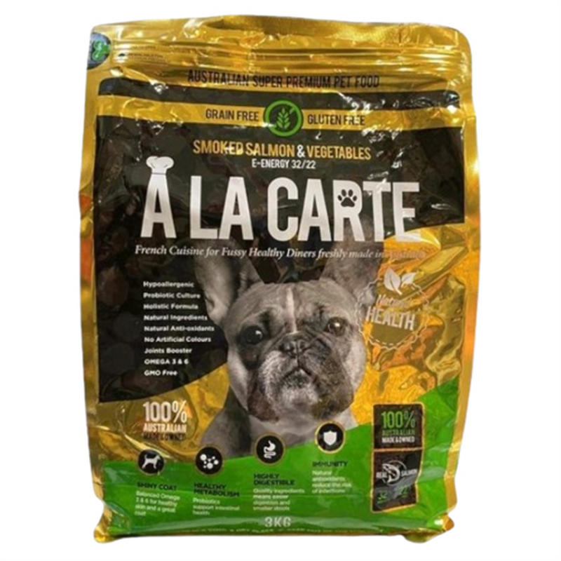 A La Carte Grain Free Smoked Salmon E-Energy Dog Food Green