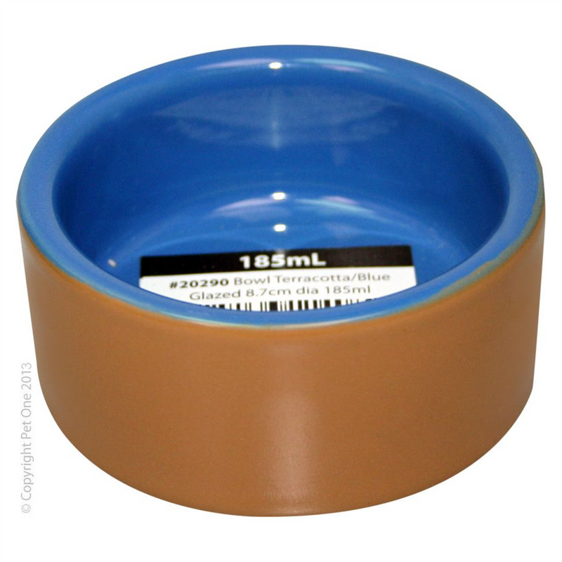 Pet One Terracotta Glazed Bowl Blue