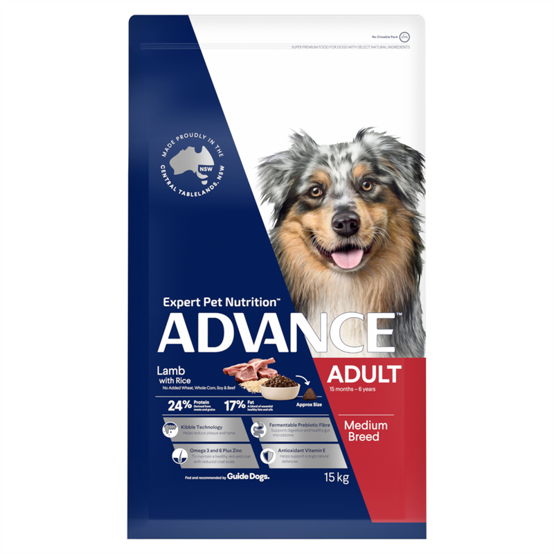 Advance Lamb & Rice Medium Dog Food 15kg