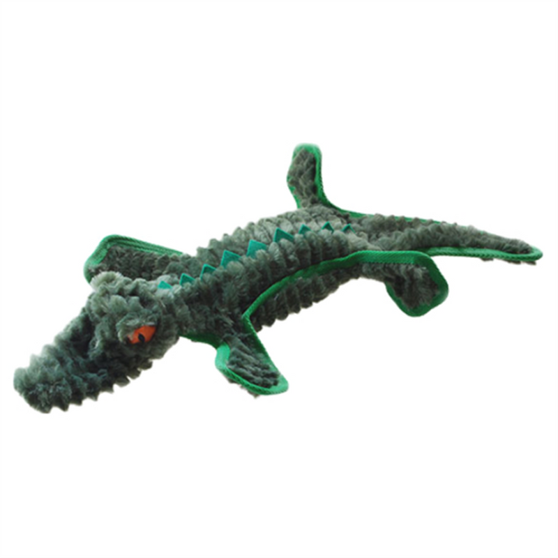 RuffPlay Plush Dog Toy Tuff Flat Crocodile