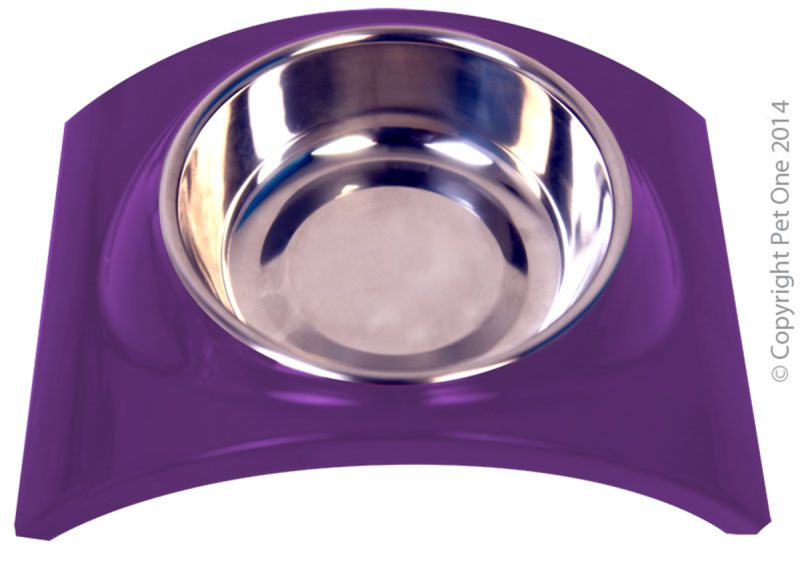 Pet One Slim Dog Bowl Purple