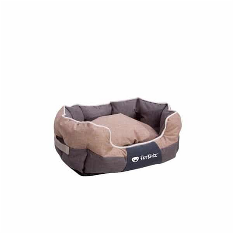 FurKidz Oval Beige/Brown Dog Bed