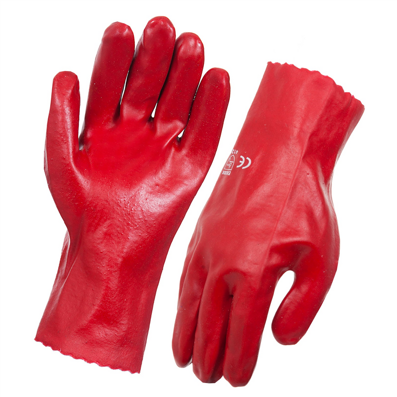 AgBoss PVC 45cm Red Single Dip Gloves Size 10 (L)