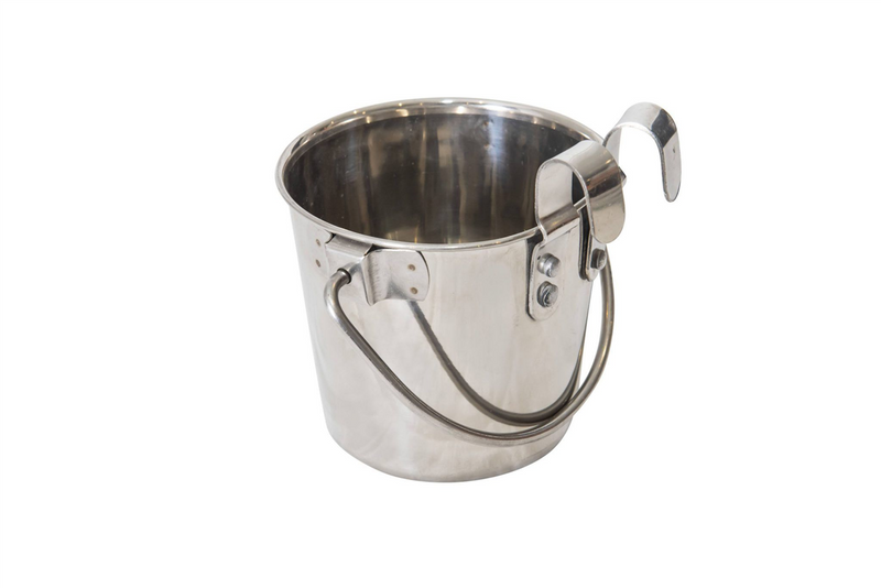 Superior Stainless Steel Flat Sided Bucket with Riveted Hooks