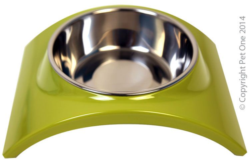 Pet One Slim Dog Bowl Lime Green