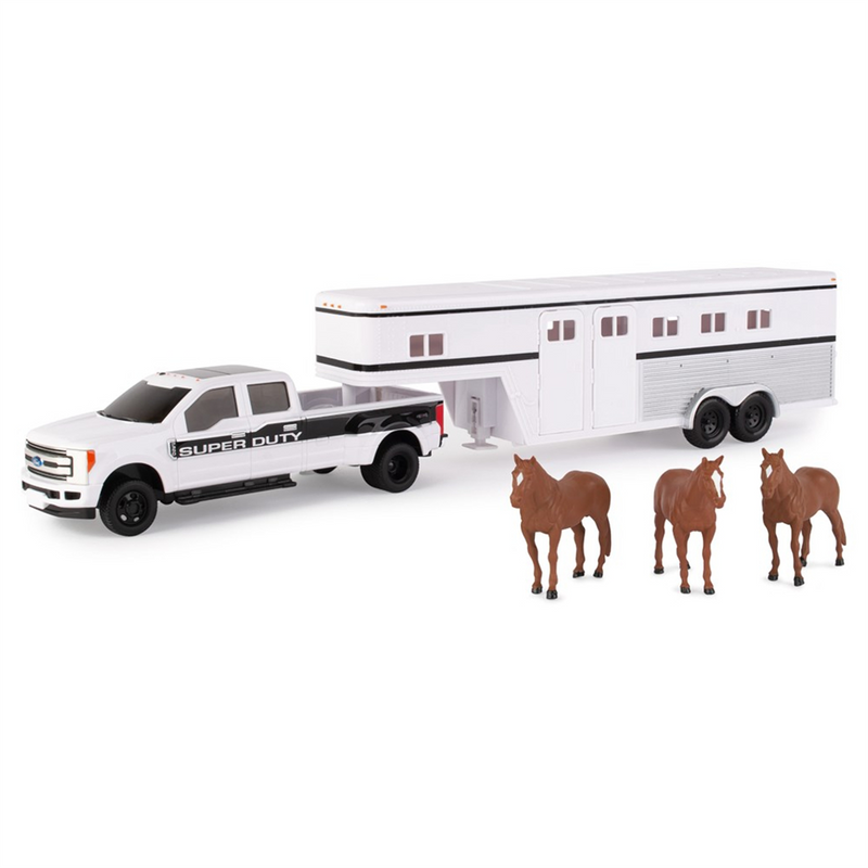 Big Roads 1:32 Pickup with Trailer and Animals Toy Set