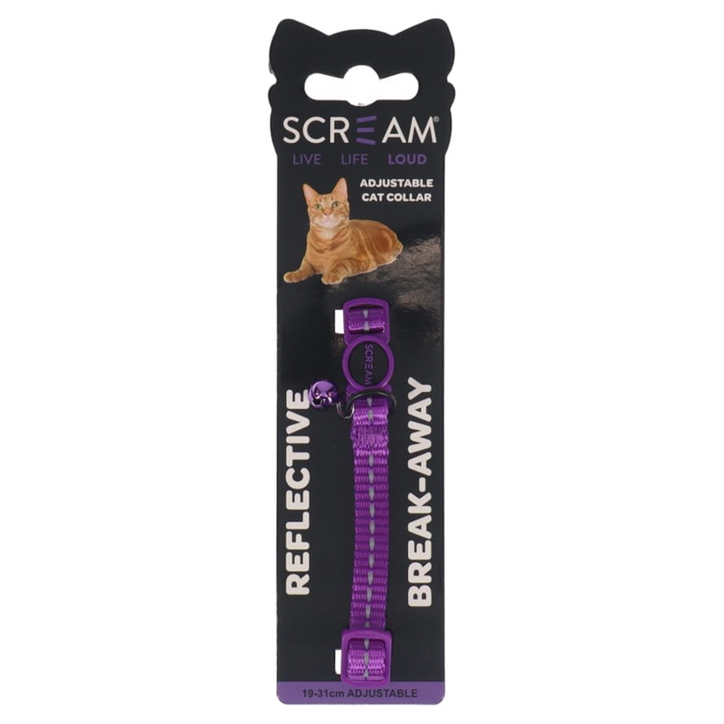 Scream Reflective Nylon Cat Collar 19 - 31cm