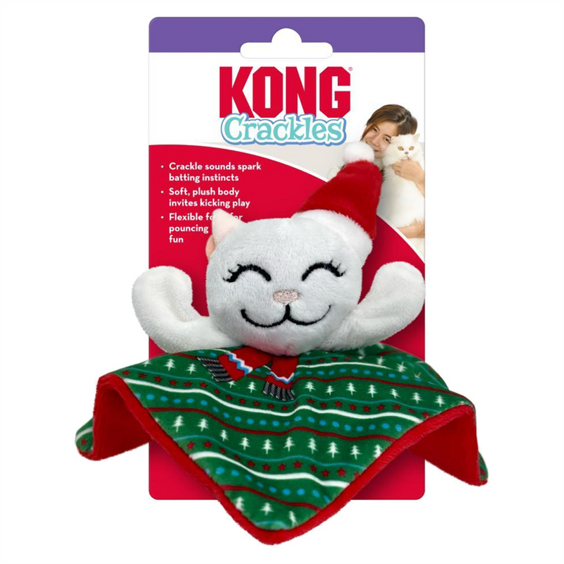 KONG Crackles Holiday Santa Kitty Cat Toy