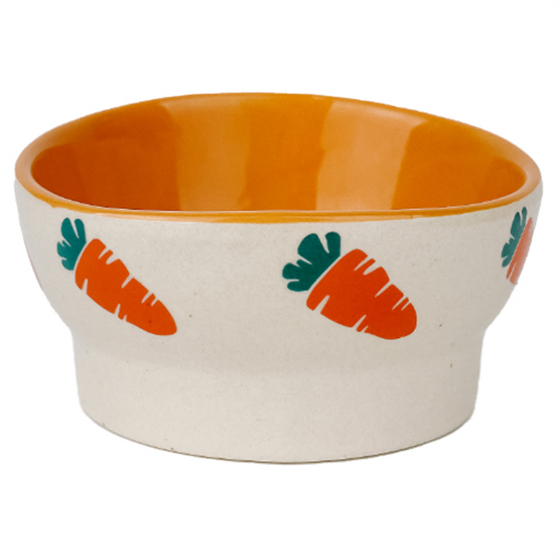 Pipsqueak Small Ceramic Ergonomic Animal Bowl Carrot 11.5cm