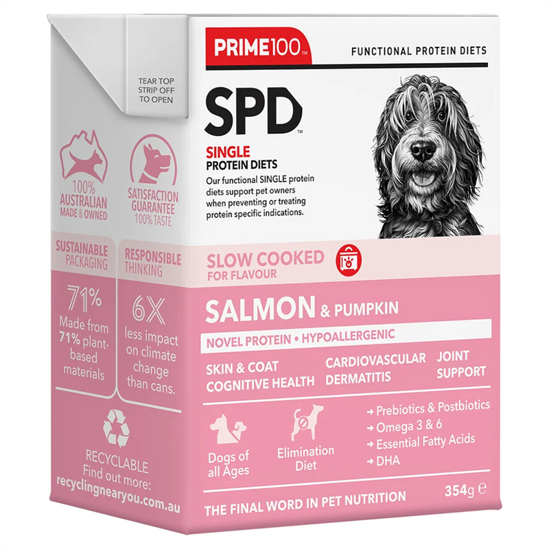 Prime 100 SPD Salmon & Pumpkin Slow Cooked Dog Food 354g