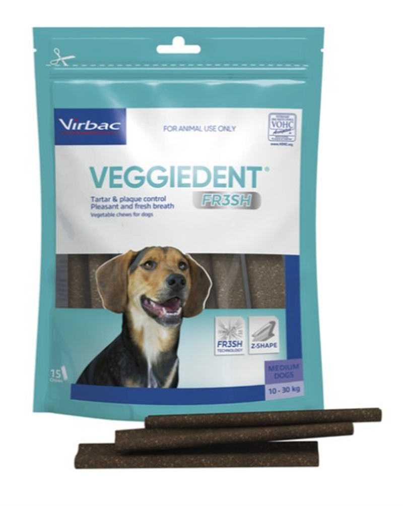 VEGGIEDENT FR3SH Medium Dog Dental Treats 15pk