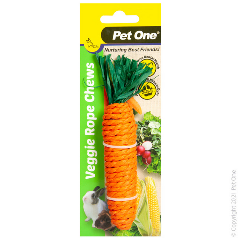 Pet One Veggie Rope Chew Carrot Medium