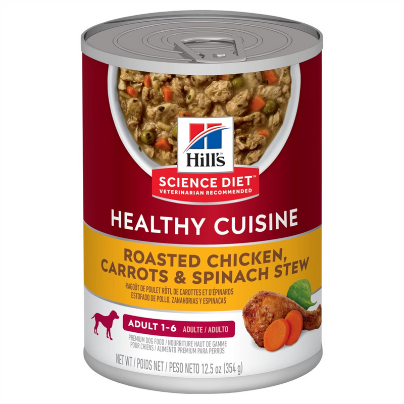 Hill's Healthy Cuisine Chicken Carrot and Spinach Stew Dog Food 354g