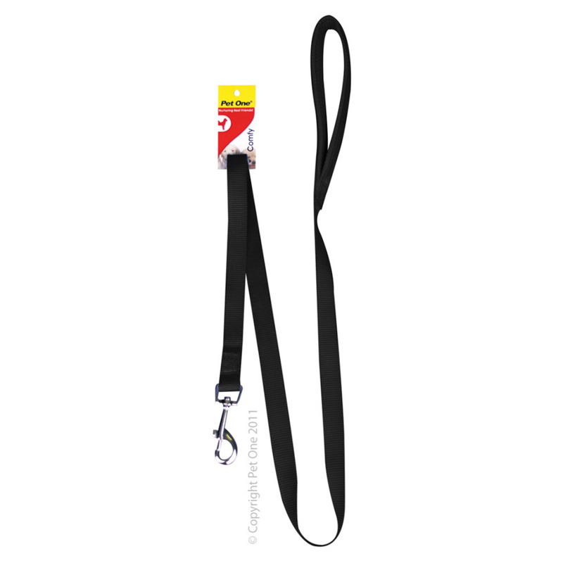 Pet One Comfy Padded Nylon Dog Lead Black