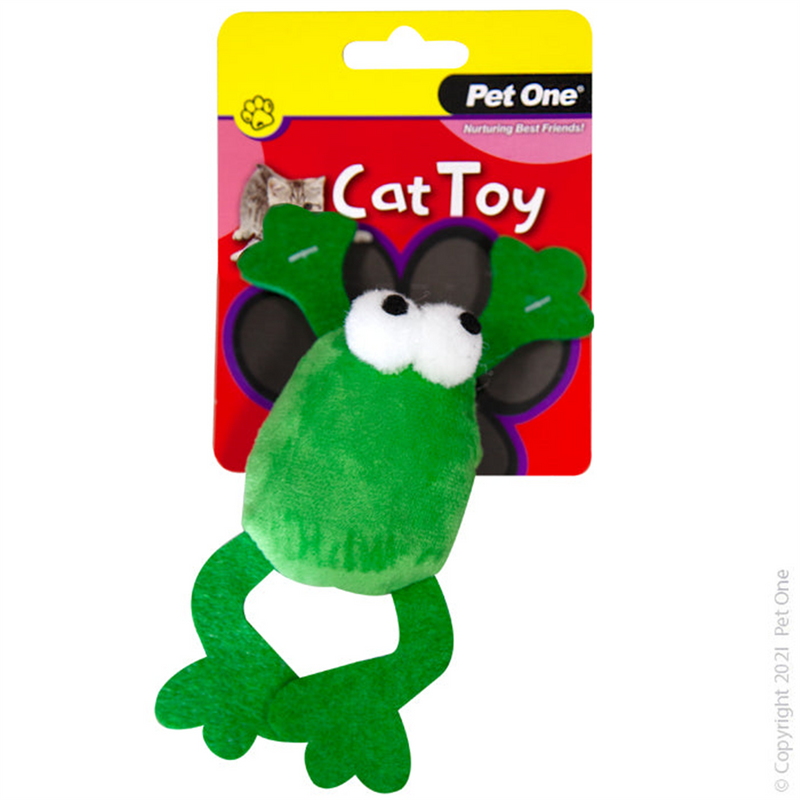 Pet One Jumping Green Frog Cat Toy