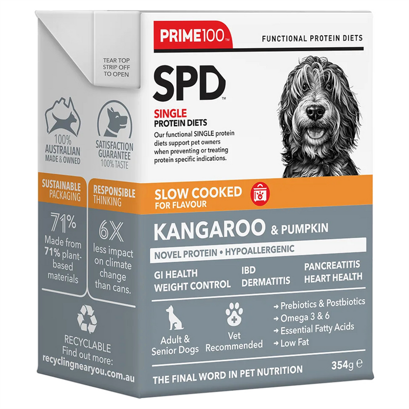 Prime 100 SPD Kangaroo & Pumpkin Slow Cooked Dog Food 354g