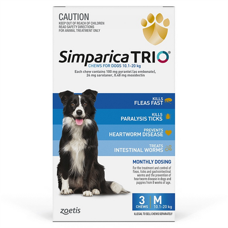 Simparica Trio for Medium Dogs (10.1-20kg)