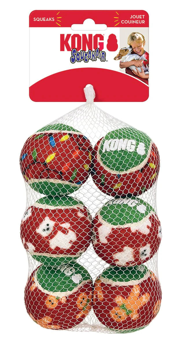 KONG SqueakAir Holiday Ball Dog Toy 6pk