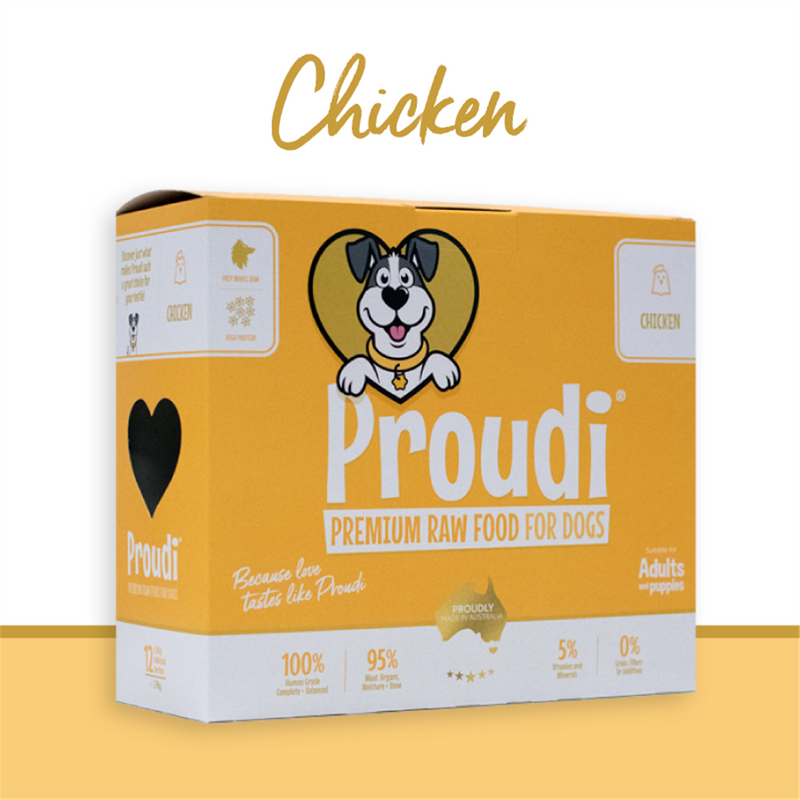 Proudi Premium Raw Chicken Patties for Dogs