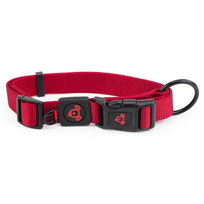 Bainbridge Nylon Dog Collar with Logo Red