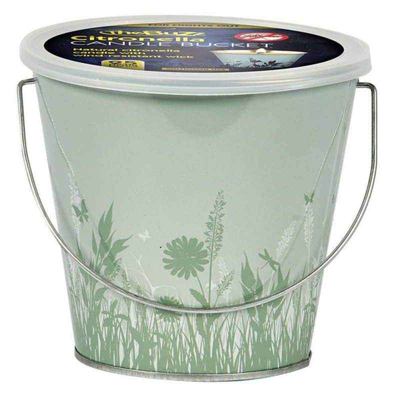 The Buzz Citronella Candle Bucket Beach Party Blue