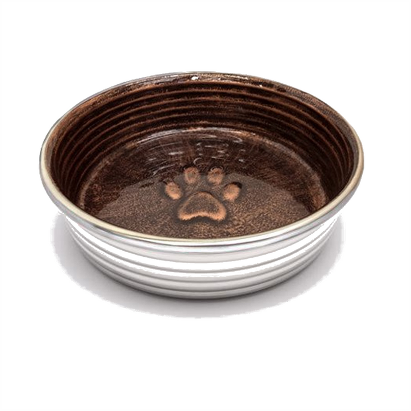 Le Bol Chocolate Brown Glazed Dog Bowl