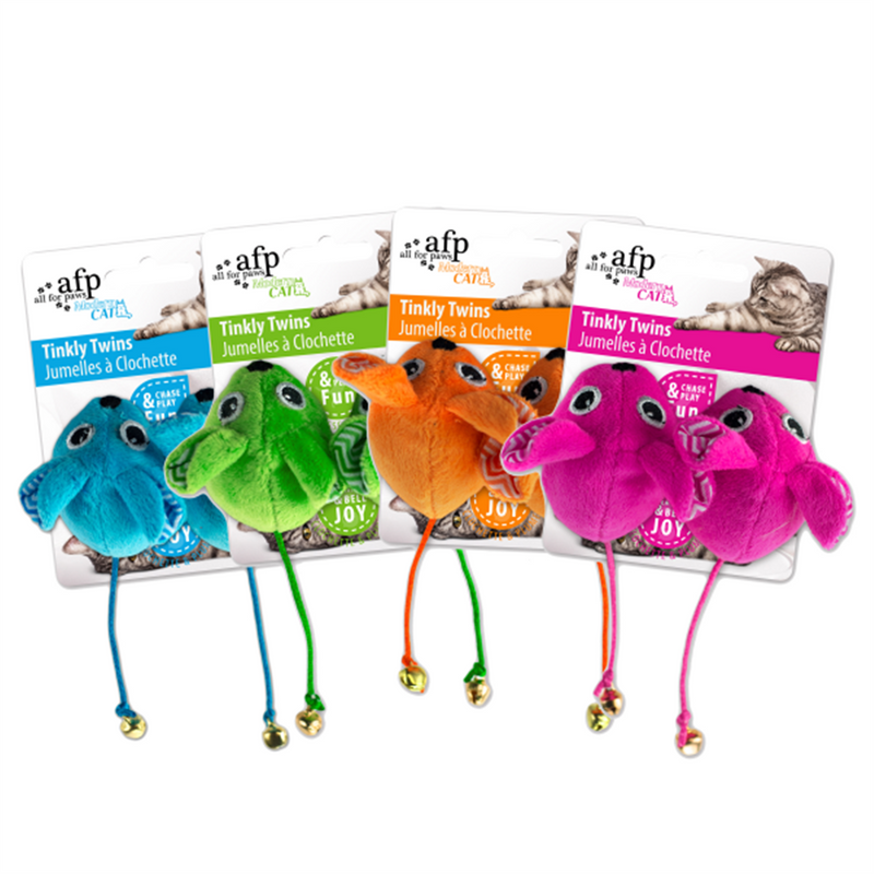 All For Paws Modern Cat Tinkly Twins Assorted Colours 2pk
