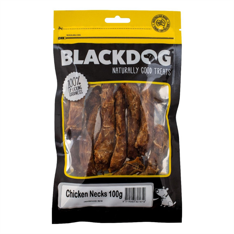 Blackdog Chicken Neck Dog Treats 100g